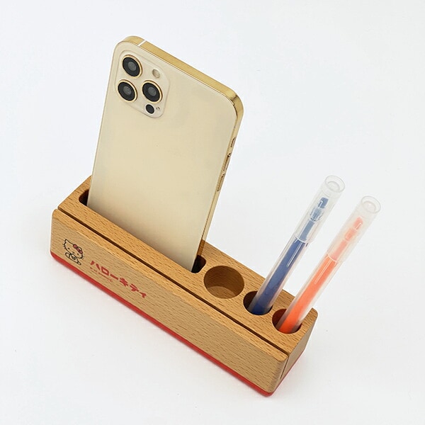 サンリオ ハローキティ ウッドデスクスタンド レッド ペンスタンド 文具 Sanrio