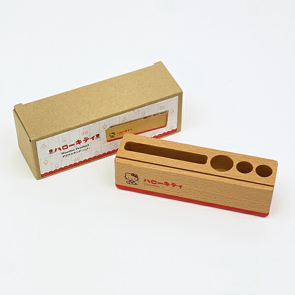 サンリオ ハローキティ ウッドデスクスタンド レッド ペンスタンド 文具 Sanrio