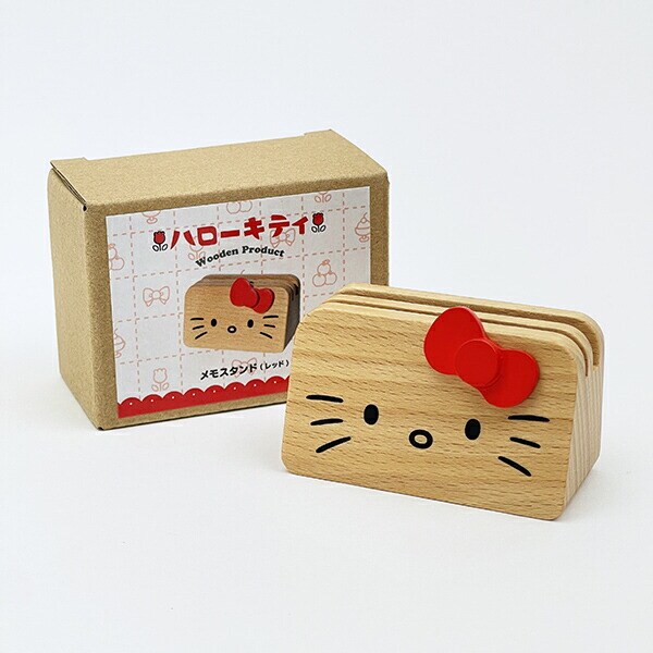 サンリオ ハローキティ ウッドメモスタンド レッド 文具 Sanrio