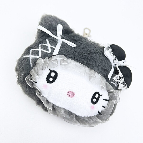 サンリオ ハローキティ フェイスリールパスケース ふわふわケープ ブラック sanrio