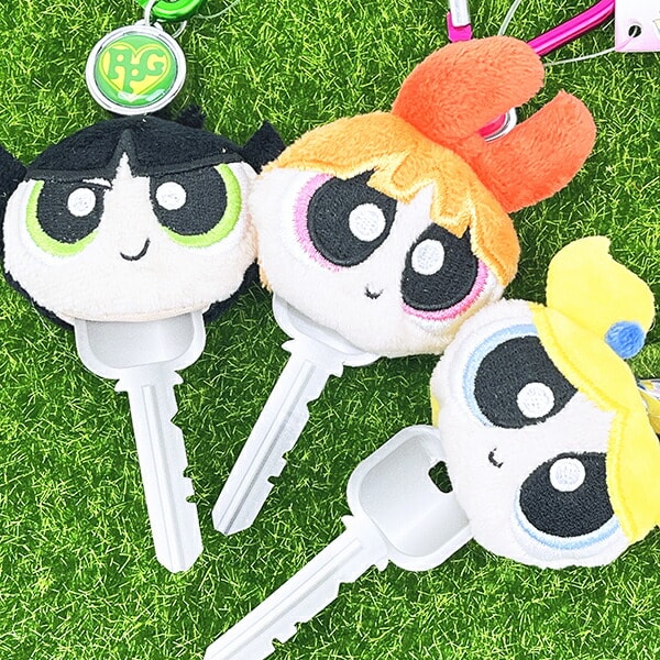 パワーパフガールズ ブロッサム カバー付きリールキーホルダー パワパフ