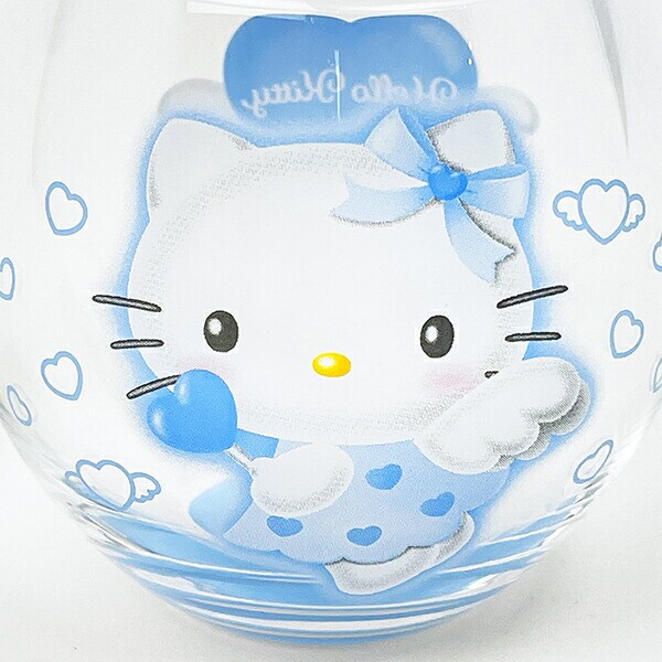 サンリオ ハローキティ まんまるグラス(ブルー) エンジェルキティ コップ 日本製 Sanrio