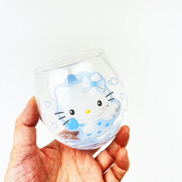 サンリオ ハローキティ まんまるグラス(ブルー) エンジェルキティ コップ 日本製 Sanrio