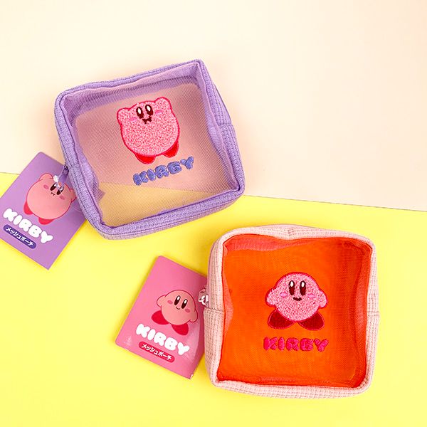 星のカービィ メッシュポーチ ピンク 小物入れ 化粧ポーチ 学校 オフィス