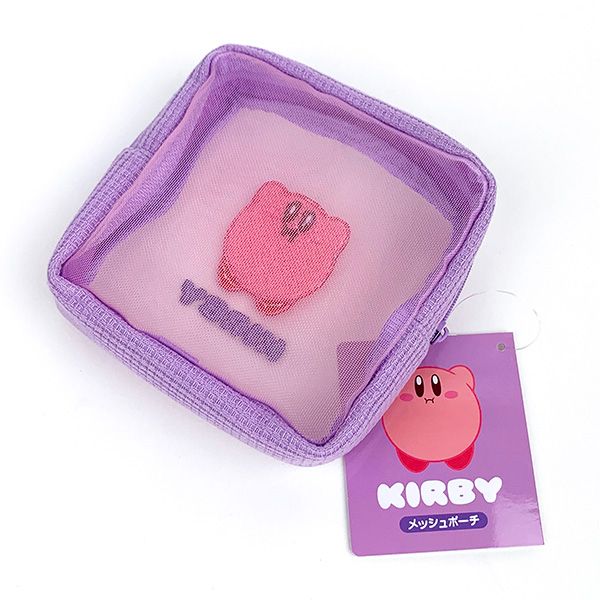 星のカービィ メッシュポーチ パープル 小物入れ 化粧ポーチ 学校 オフィス