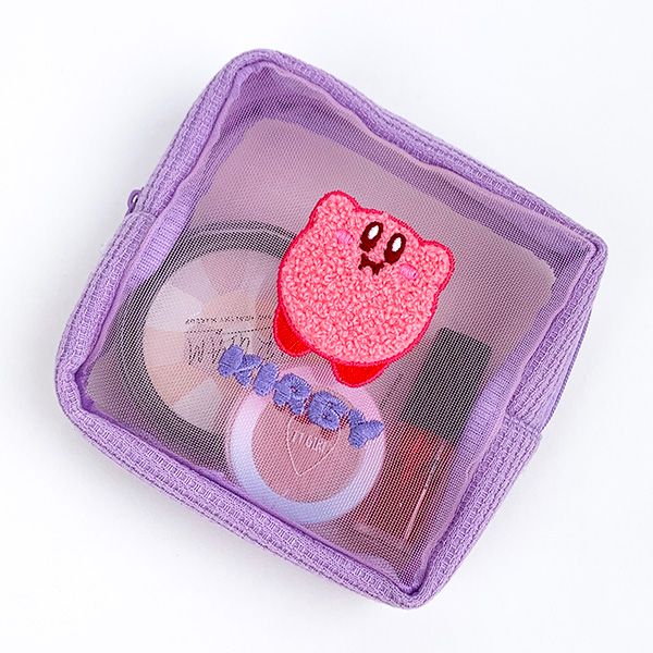 星のカービィ メッシュポーチ パープル 小物入れ 化粧ポーチ 学校 オフィス