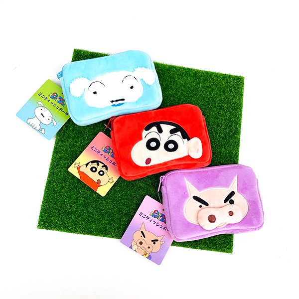 クレヨンしんちゃん ミニティッシュポーチ シロ ティッシュケース 小物入れ 化粧品入れ 学校 オフィス