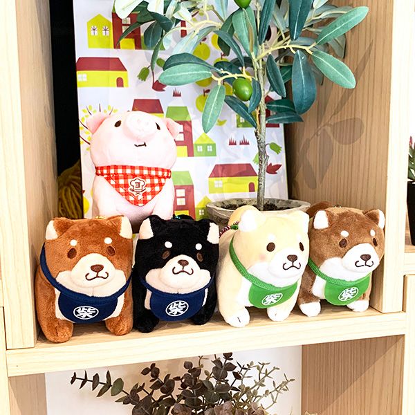 忠犬もちしば ぬいぐるみBC (ごま) ブラック マスコット キーホルダー