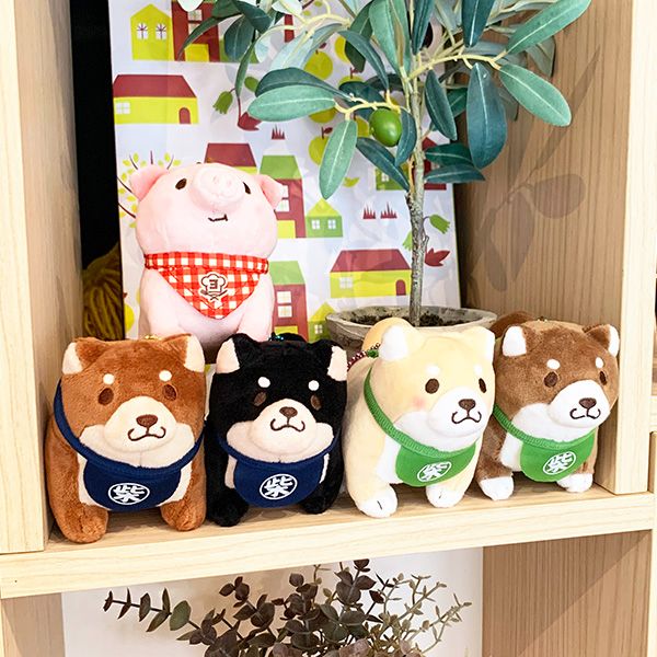忠犬もちしば ぬいぐるみBC (チャーム・あんこ) ブラウン マスコット キーホルダー