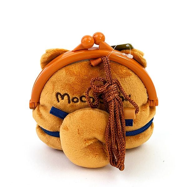 忠犬もちしば プラがまぐち (フェイス・おかか) ブラウン ポーチ