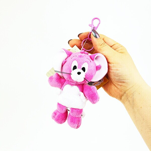 トムとジェリー ピンクジェリー＆タフィー ぬいぐるみリールキーカバー キーケース