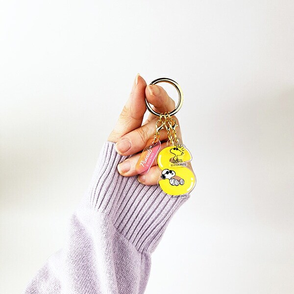 スヌーピー 『S』 イニシャル3連アクリルキーホルダー (イエロー) SNOOPY