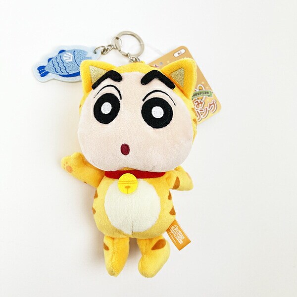 クレヨンしんちゃん ねこ なりきりアニマル刺繍チャームつきぬいぐるみキーリング ぬいぐるみ