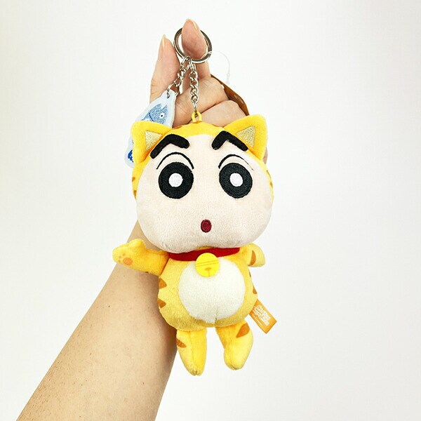 クレヨンしんちゃん ねこ なりきりアニマル刺繍チャームつきぬいぐるみキーリング ぬいぐるみ