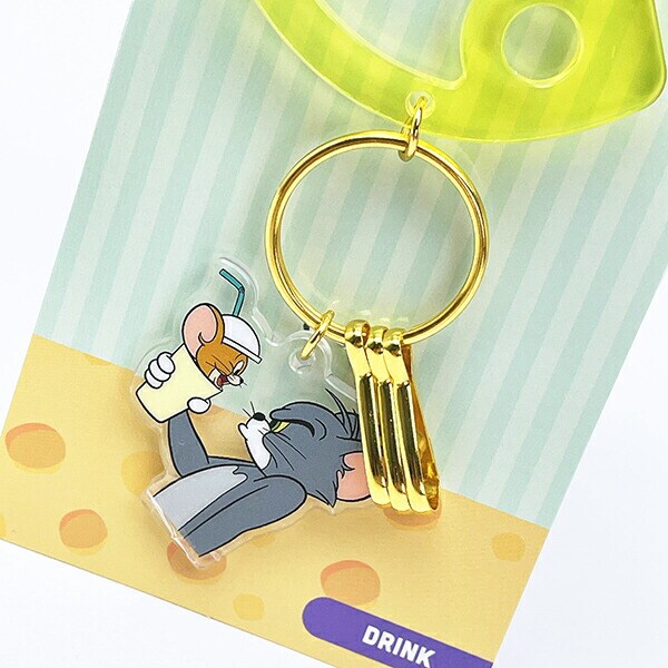 トムとジェリー ドリンク アクリルカラビナチャーム キーホルダー