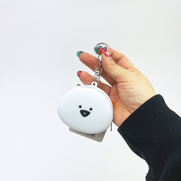 お文具といっしょ お文具さん シリコンミニポーチ (ホワイト)