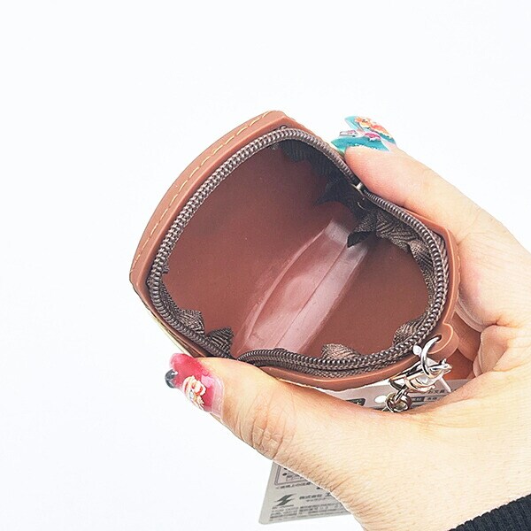 お文具といっしょ プリンさん シリコンミニポーチ (ブラウン)