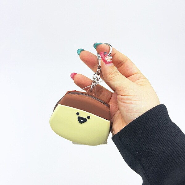 お文具といっしょ プリンさん シリコンミニポーチ (ブラウン)