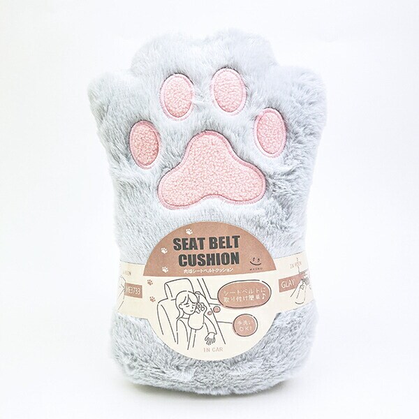 肉球シートベルトクッション グレー カー用品