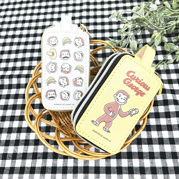 おさるのジョージ ダブルポケットキーケース イエロー