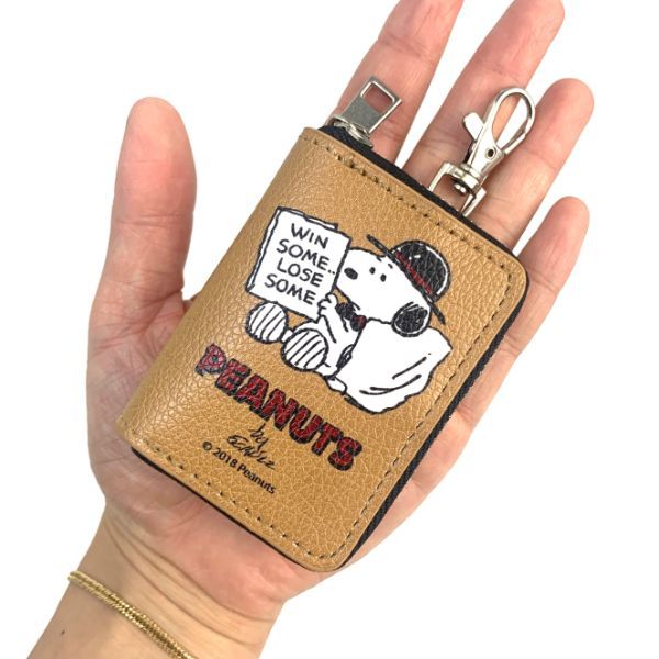 スヌーピー Peanuts スマートキーケース　スヌーピー　ブラウン カー用品 ブラウン 　 　
