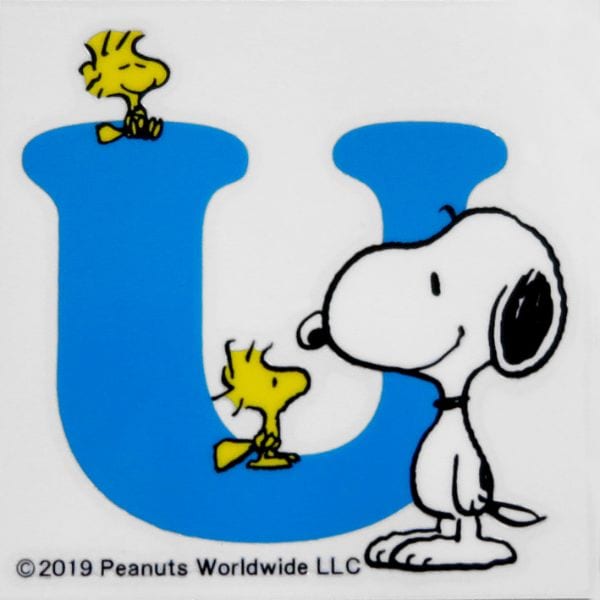 スヌーピー PEANUTS イニシャルステッカー SNOOPY U ステッカーシール