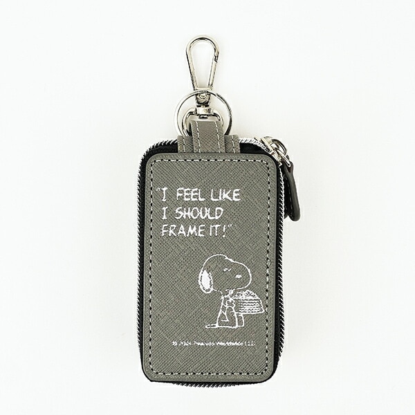 スヌーピー ダブルポケットキーケース グレー SNOOPY