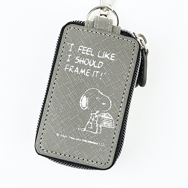 スヌーピー ダブルポケットキーケース グレー SNOOPY