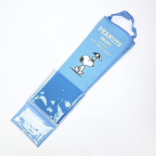 スヌーピー ポケット付きアンブレラケース ブルー カー用品