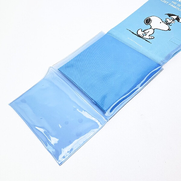 スヌーピー ポケット付きアンブレラケース ブルー カー用品