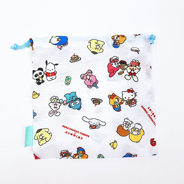 サンリオキャラクターズ × SWIMMER(スイマー) 携帯スリッパ (ホワイト) (24～26cm) 旅行 Sanrio