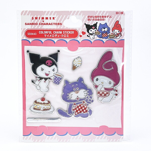 SWIMMER(スイマー) × サンリオ マイメロディ クロミ カラフルチャームステッカー カー用品 Sanrio