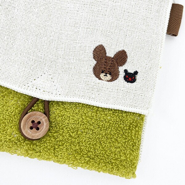 くまのがっこう どっとポーチ ショートマルチ グリーン BC タオル 小物入れ べビー