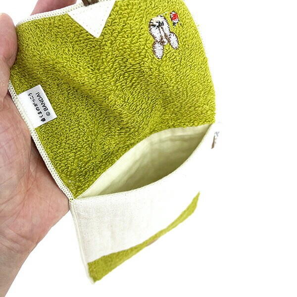 くまのがっこう どっとポーチ ショートマルチ グリーン BC タオル 小物入れ べビー