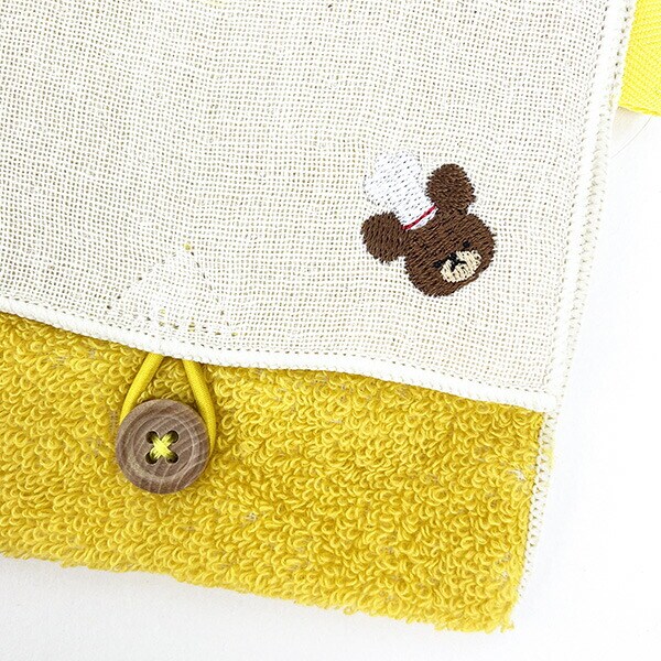 くまのがっこう どっとポーチ ショートマルチ イエロー BC タオル 小物入れ べビー