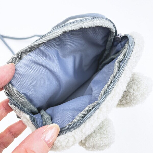 ミッフィー miffy どっとポーチ ショルダーショート ボア グレー