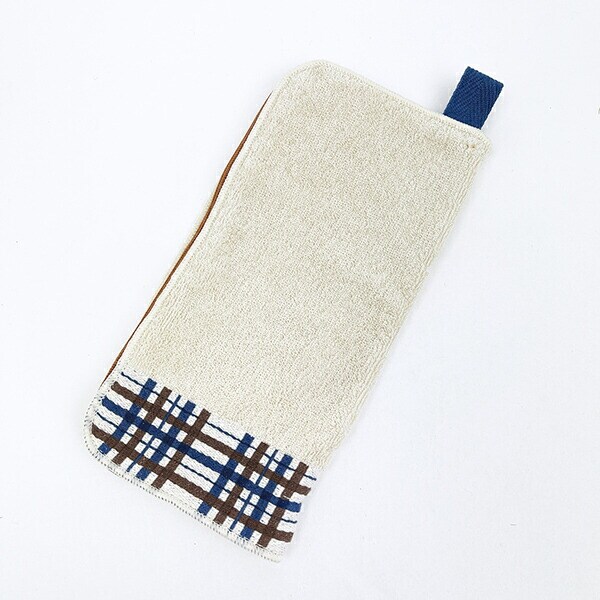 スヌーピー オーガニックコットン チェック  どっとポーチ SNOOPY