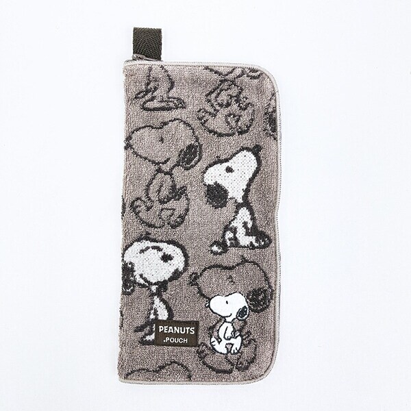 スヌーピー ウォームグレー  どっとポーチ SNOOPY