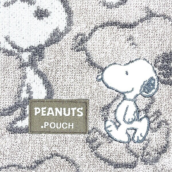 スヌーピー ウォームグレー  どっとポーチ SNOOPY