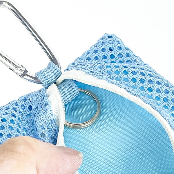 スヌーピー クッキー メッシュキーケース ブルー ミニポーチ SNOOPY