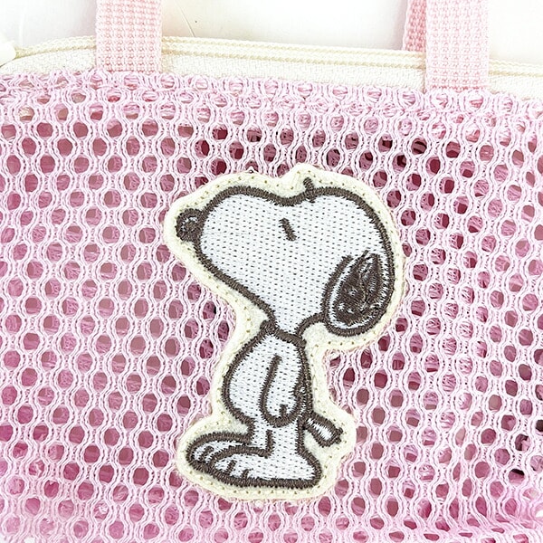 スヌーピー メッシュミニチュアバッグボールチェーン ピンク ミニポーチ SNOOPY
