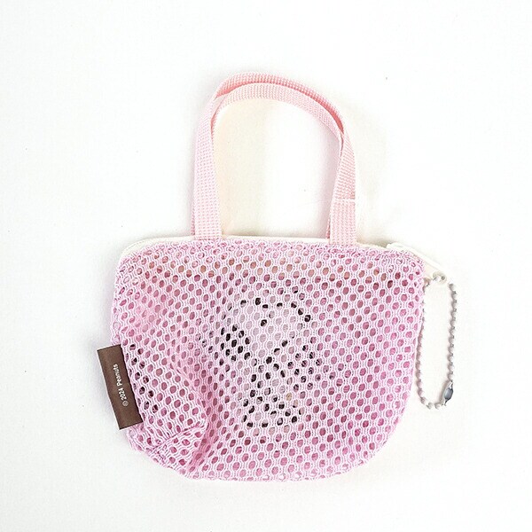 スヌーピー メッシュミニチュアバッグボールチェーン ピンク ミニポーチ SNOOPY