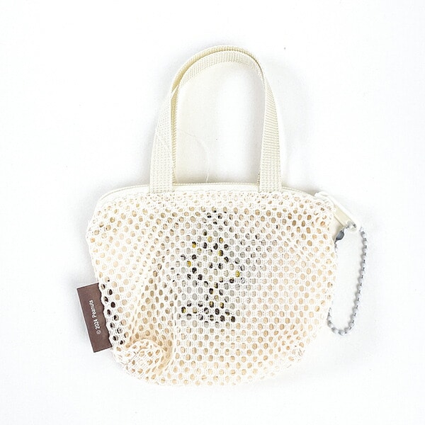 スヌーピー ウッドストック メッシュミニチュアバッグボールチェーン ベージュ ミニポーチ SNOOPY