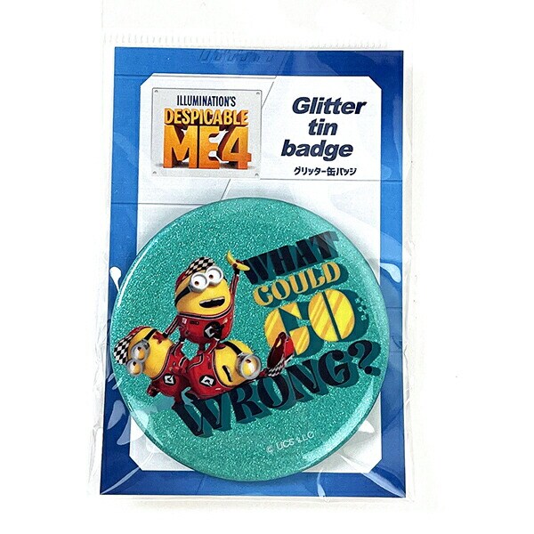 ミニオンズ 怪盗グルー4 グリッター缶バッジ(ピットクルーA) 文具