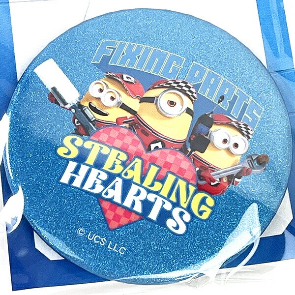 ミニオンズ 怪盗グルー4 グリッター缶バッジ(ピットクルーB) 文具 日本製