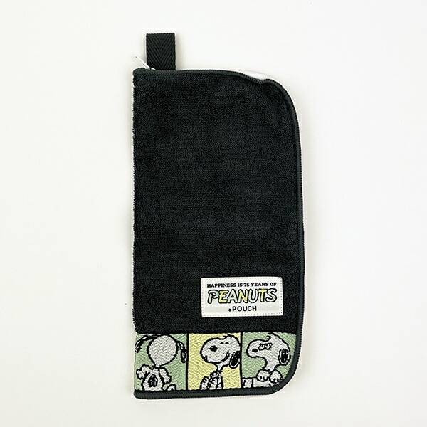 スヌーピー PEANUTS 75th どっとポーチ (ダークグレー ) SNOOPY