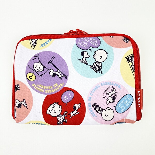 スヌーピー PEANUTS 75th どっとポーチ ショートサイズ 総柄 SNOOPY