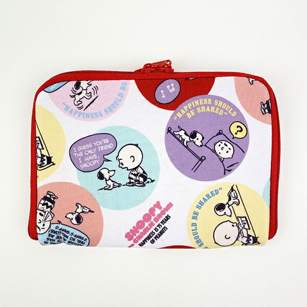 スヌーピー PEANUTS 75th どっとポーチ ショートサイズ 総柄 SNOOPY