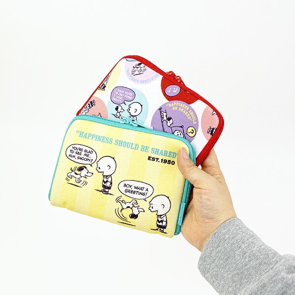 スヌーピー PEANUTS 75th どっとポーチ ショートサイズ 総柄 SNOOPY