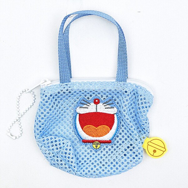 ドラえもん ミニチュアバッグボールチェーン ブルー メッシュ ポーチ